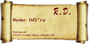 Reder Dóra névjegykártya