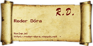 Reder Dóra névjegykártya